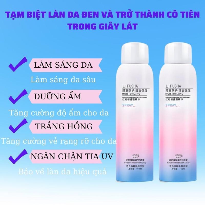 Xịt Chống Nắng LIFUSHA 150ML CHÍNH HÃNG / NÂNG TONE