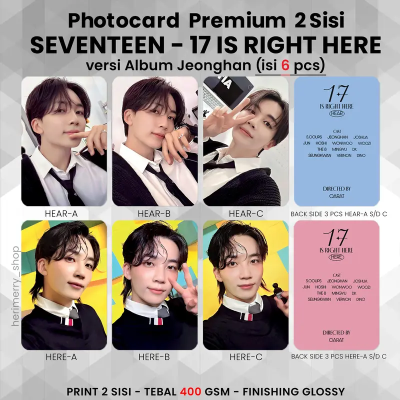 (ISI 4/5/6/13 PCS) Photocard SEVENTEEN 17 IS RIGHT HERE - PC Premium 2 Sisi Kartu Kpop Merch Unofficial SVT Maestro Lalali 17IRH 3
