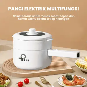 Panci Listrik Mendidih Listrik Multifungsi 1.8L Panci elektrik Lapisan ganda Panci anti lengket