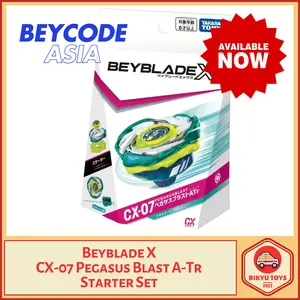 Beyblade X CX-07 Pegasus Blast Ratchet Bit A-Tr Assault Turbo Starter Set with Long Winder Takara Tomy TakaraTomy Dragon Gasing Gangsing Top