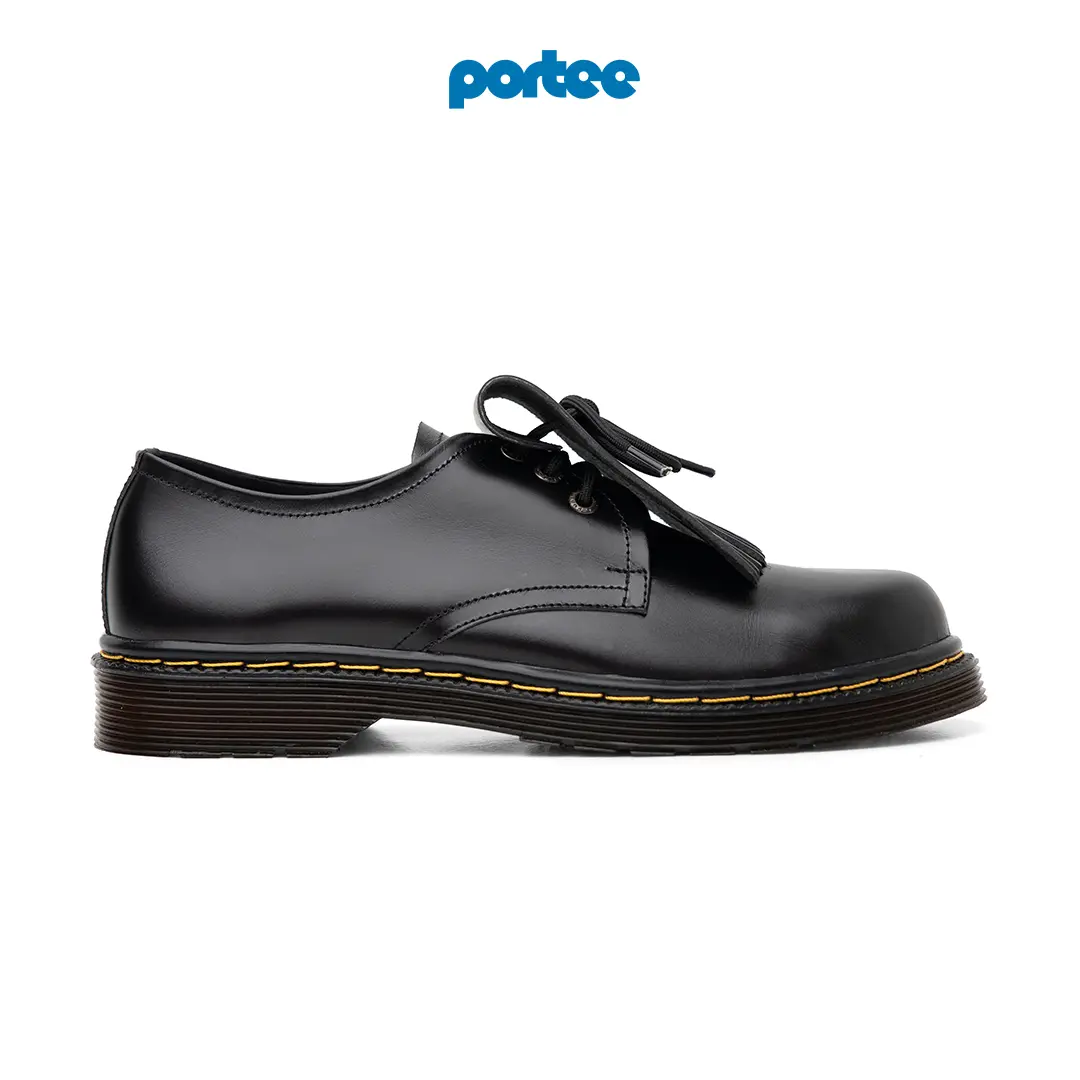 Sepatu Boots Kulit asli Pria Portee Goods OG Derby Boots premium leather  Hitam Shoes Black Pantofel Sepatu Starboy