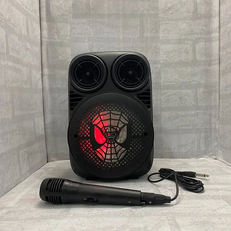 3396 - Speaker Bluetooth Karaoke Motif Spiderman Free Microphone Series 6.5Inc 3