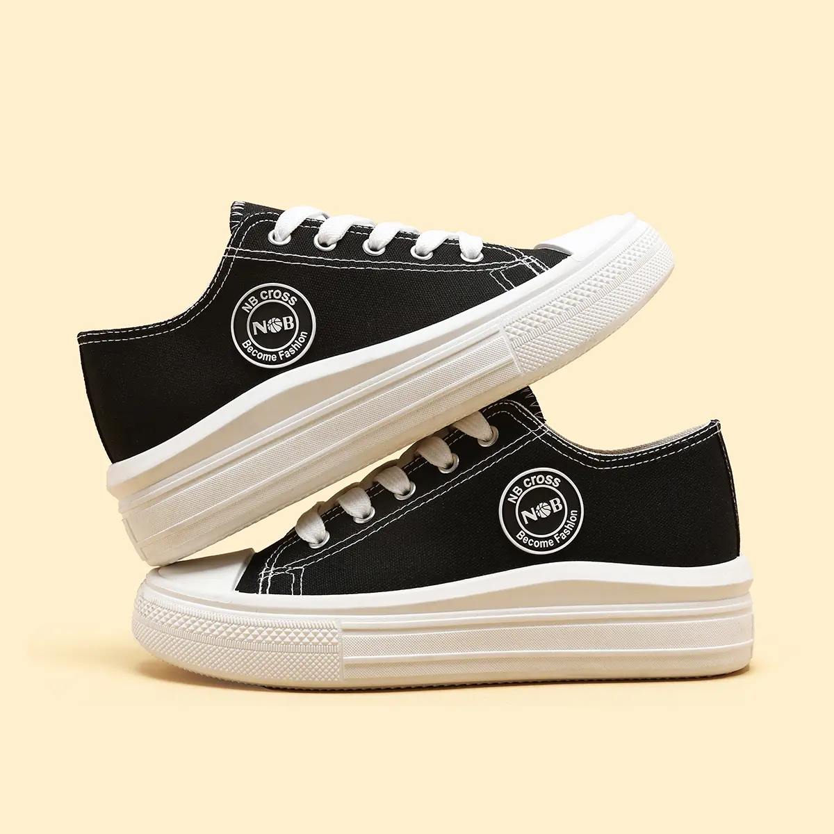 N BOLA B Low-top Black Natural Color Sneakers for Women, Vulcanized Shoes, 100% Original | Local Product | Campus Style | Casual Style | Semi-formal | Formal Style | Office Shoes | Casual Sneakers Wanita