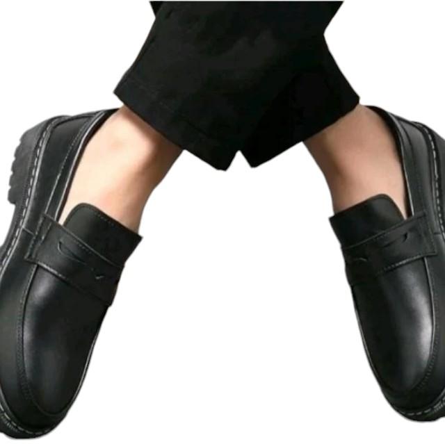 Sepatu Loafers ONIBI docmart formal slop pantofel kerja pria hitam Kasual Oxfroad - Shoes, Flat Karet 4