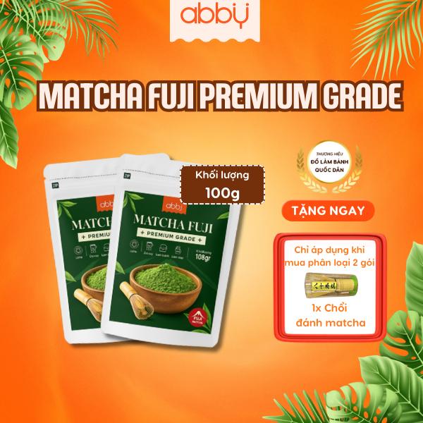 [ABBY TẶNG CHỔI ĐÁNH] Bột Matcha Fuji Premium Grade Gói Lẻ 100g  – Matcha Nguyên Chất, Thơm Đậm Vị Trà - Dùng Làm Bánh, Pha Chế Đồ Uống Tiện Lợi
