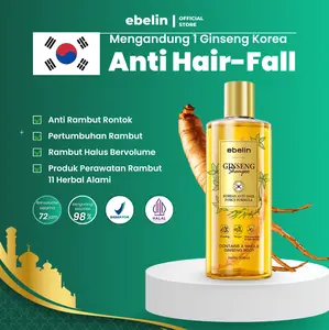 【Official】Ebelin Ginseng Shampoo Anti Hair Fall & Oil Control Shampoo | Serum Penumbuh Rambut | Anti-dandruff Perawatan Rambut Rontok | GINSENG ASLI DI DALAM | Repair Hair Collagen for All Ages | Memperkuat dan Menutrisi Akar Rambut | Haircare