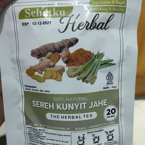 TEH KUNYIT,JAHE & SERAI/TUMERIC GINGER with LEMONGRASS TEA Herbal Tea Isi 30 Teh Celup jsr dr zaidul akbar