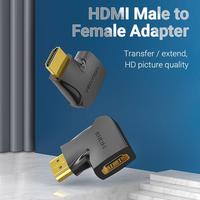 Gambar VENTION AIQB0 Adapter HDMI Female to HDMI Male Left Vertical 4K 60Hz HD 270 Degree Bend Angle Adaptor Gold Plated Bengkok dari ghanya Kab. Tangerang 2 Tokopedia