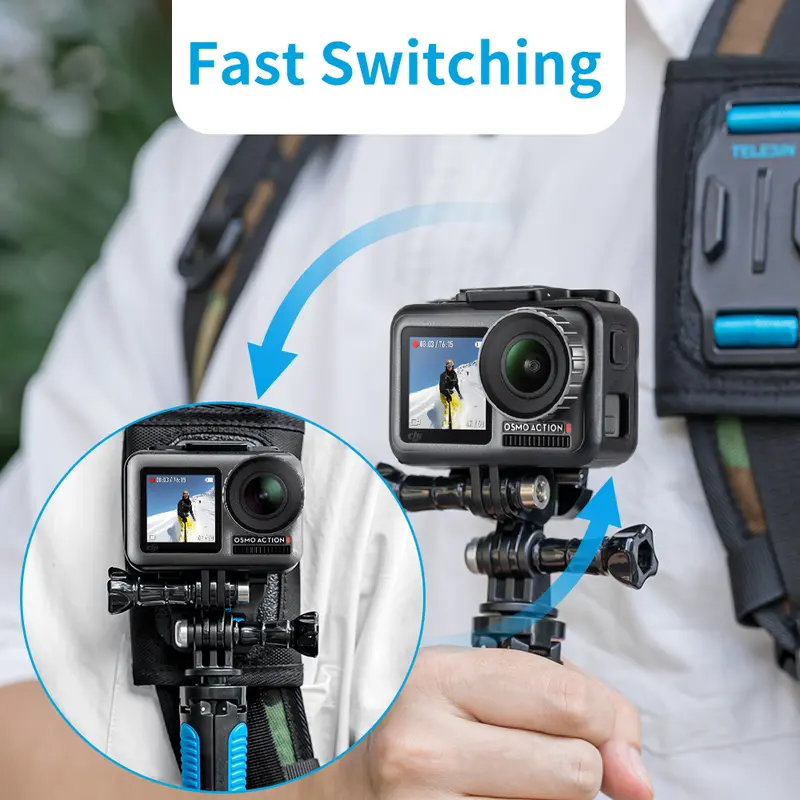 TELESIN Dual Extension J-Hook Mount Buckle for Action Camera 2