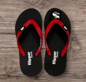 Filpperr Sandal Jepit Cowo Filpperr Kekinian Desain Klasik Hitam Merah Anti Slip Nyaman untuk Harian dan Gaya Modis Terbaru