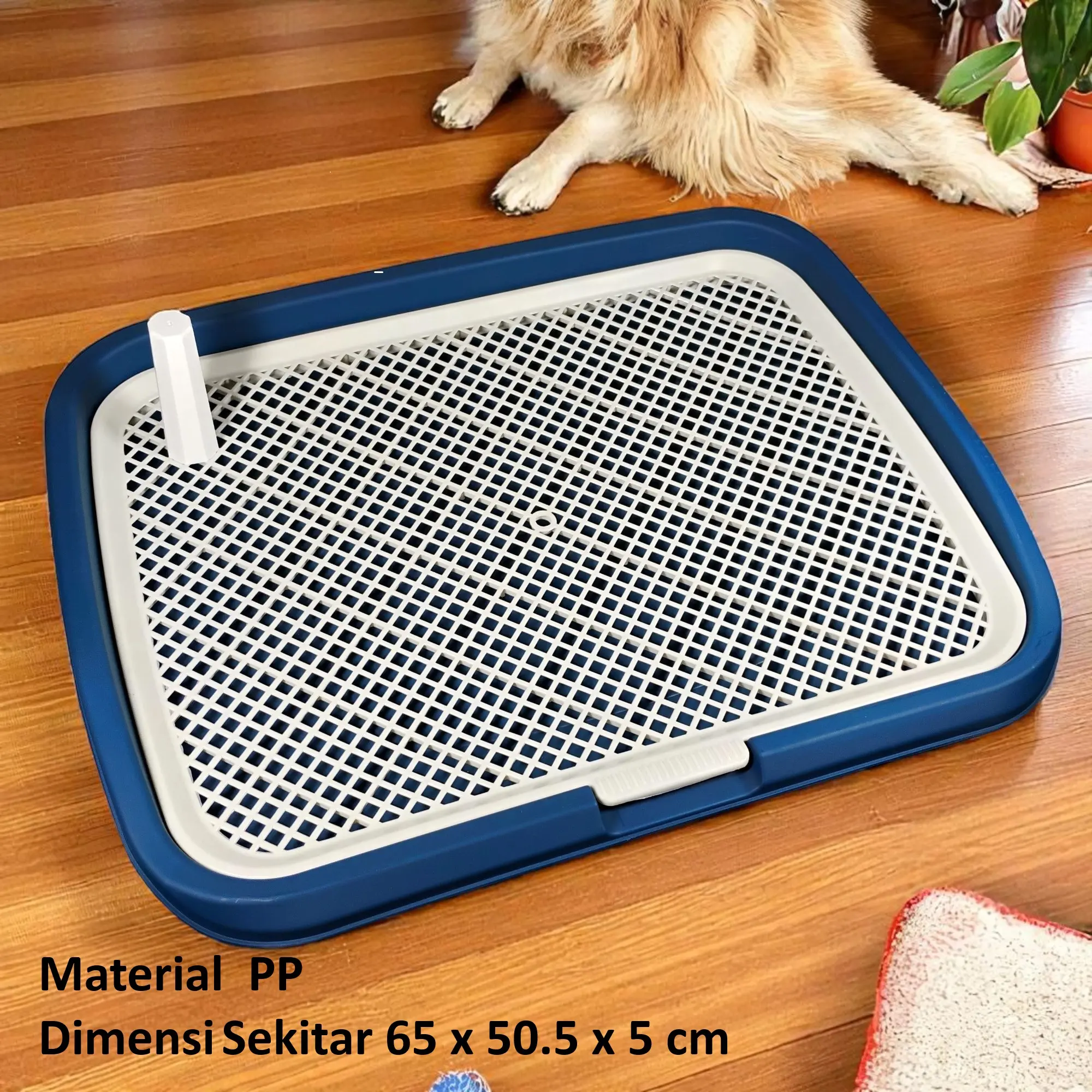 Dururui Tempat Pipis Anjing Kucing Pet Training Potty Tray Detachable - DR-65 - Navy Blue