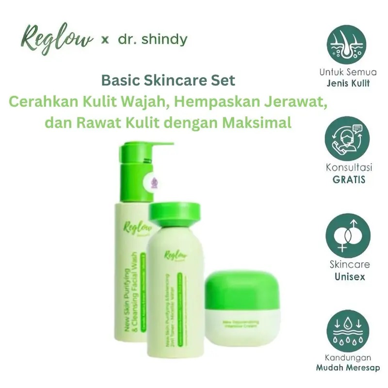 Reglow Series Glowing Skin Treatment By Dr Shindy Original BPOM  Perawatan Membersihkan Kotoran Komedo Wajah Pelembab Kering