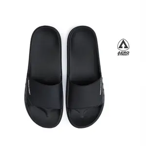 Aerostreet 39-44 Garvi Hitam Hitam - Sandal Selop Pria Wanita BAAAA
