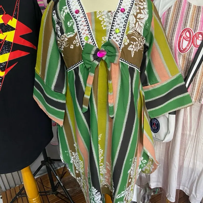 BAJU MUSLIM ANAK VARIASI RENDA Dress Katun Wanita