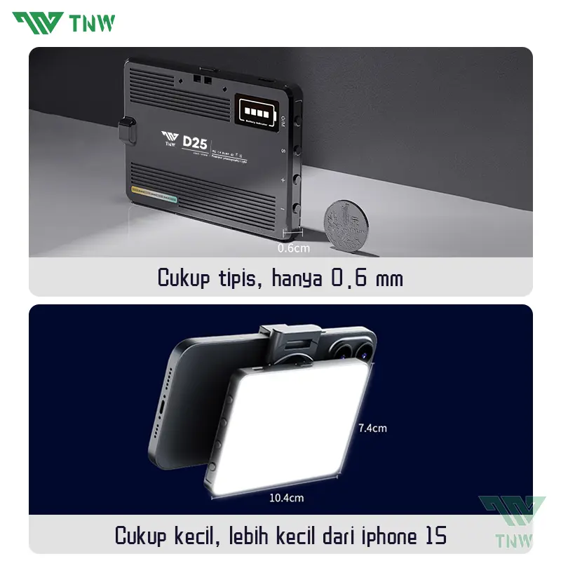 TNW D25 Selfie Light Portable Clip Mini led Light  Led Video Light LAMPU FOTOGRAFI Lampu Selfie Portable  LAMPU Camera Handphone Komputer 3