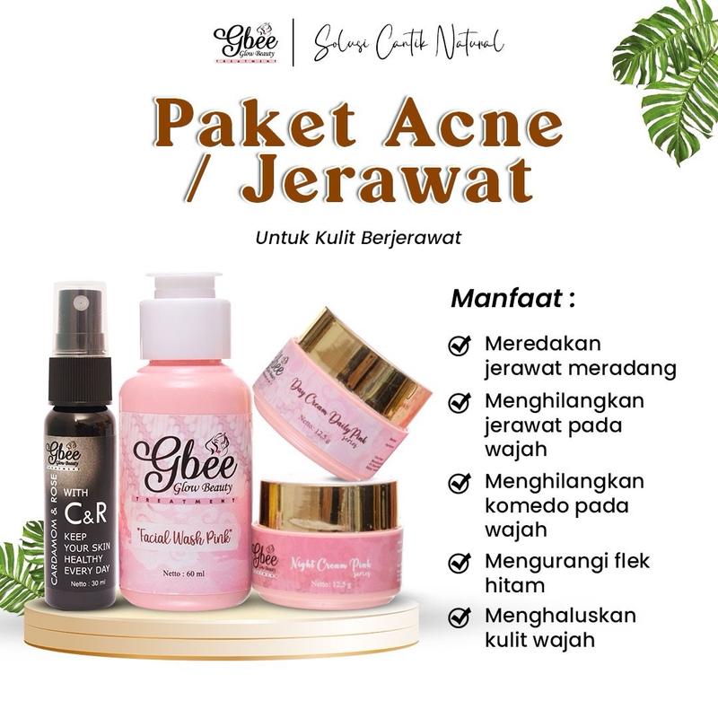 Cardamom & Rose Water Serum Jerawat  Gbee Glow Beauty / BPOM / COD / Free Gift 4