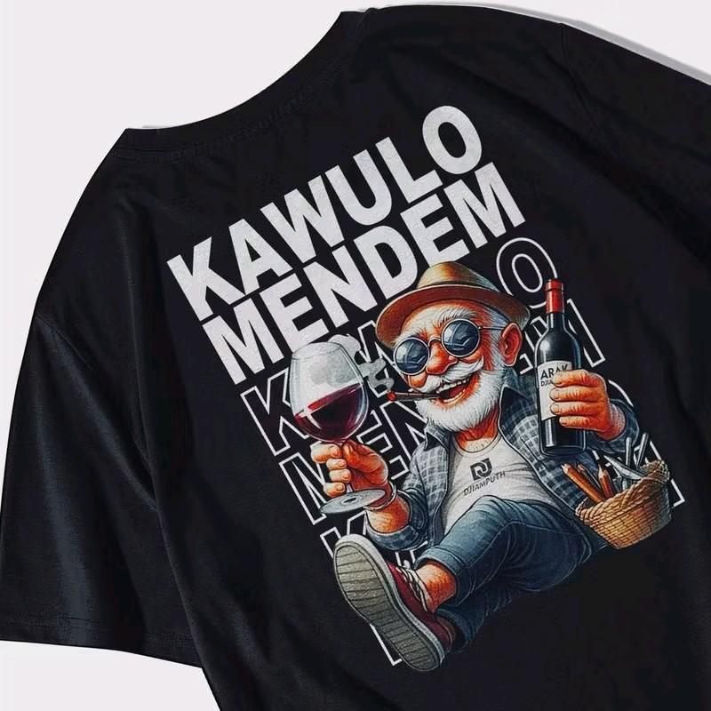 Baju Kaos Kawulo Mendem - Tshirt Premium Distro 24s  Nyaman Lembut Combed 100% FREE STICKER 2