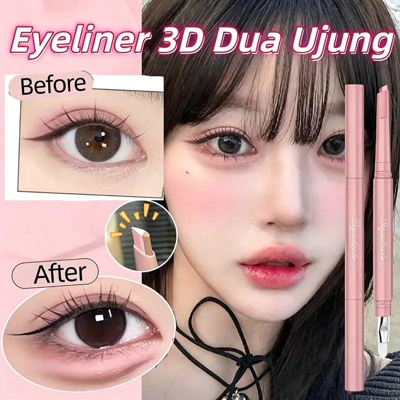 Tahan Keringat Pensil Under Eye Wanita Double Tip Highlight 3D Natural/Bayangan Tahan Keringat Pensil Kristal Pensil Under EyeWaterproof