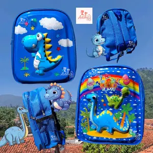 tas ransel sekolah anak LED timbul 3D karakter laba-laba Karakter ...