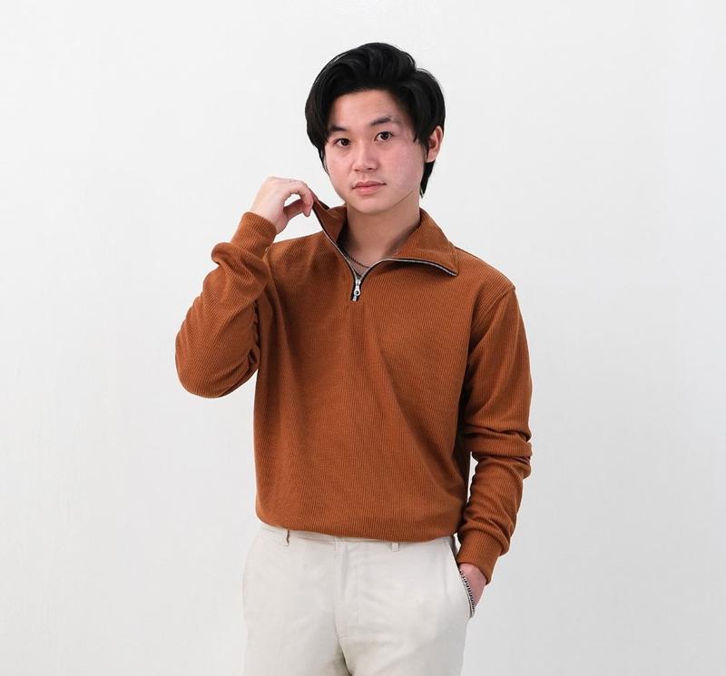 Upper Zip Jacket | Outer Jacket Pria Knit | Kaos Pria Berkerah Half Zip - C6 5