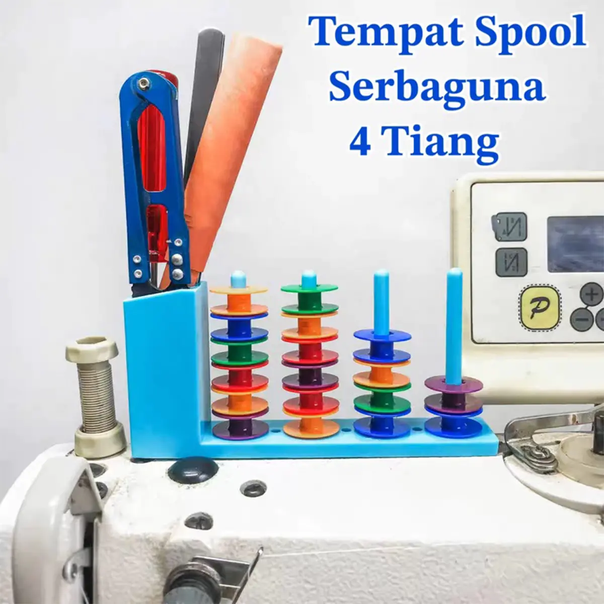 "Tempat spull dan benang jahit / Rak Penyimpanan Gelendong 4 Tiang / Braket Inti Magnetik / Rak Spul Magnet Praktis Tinggal Tempel  "