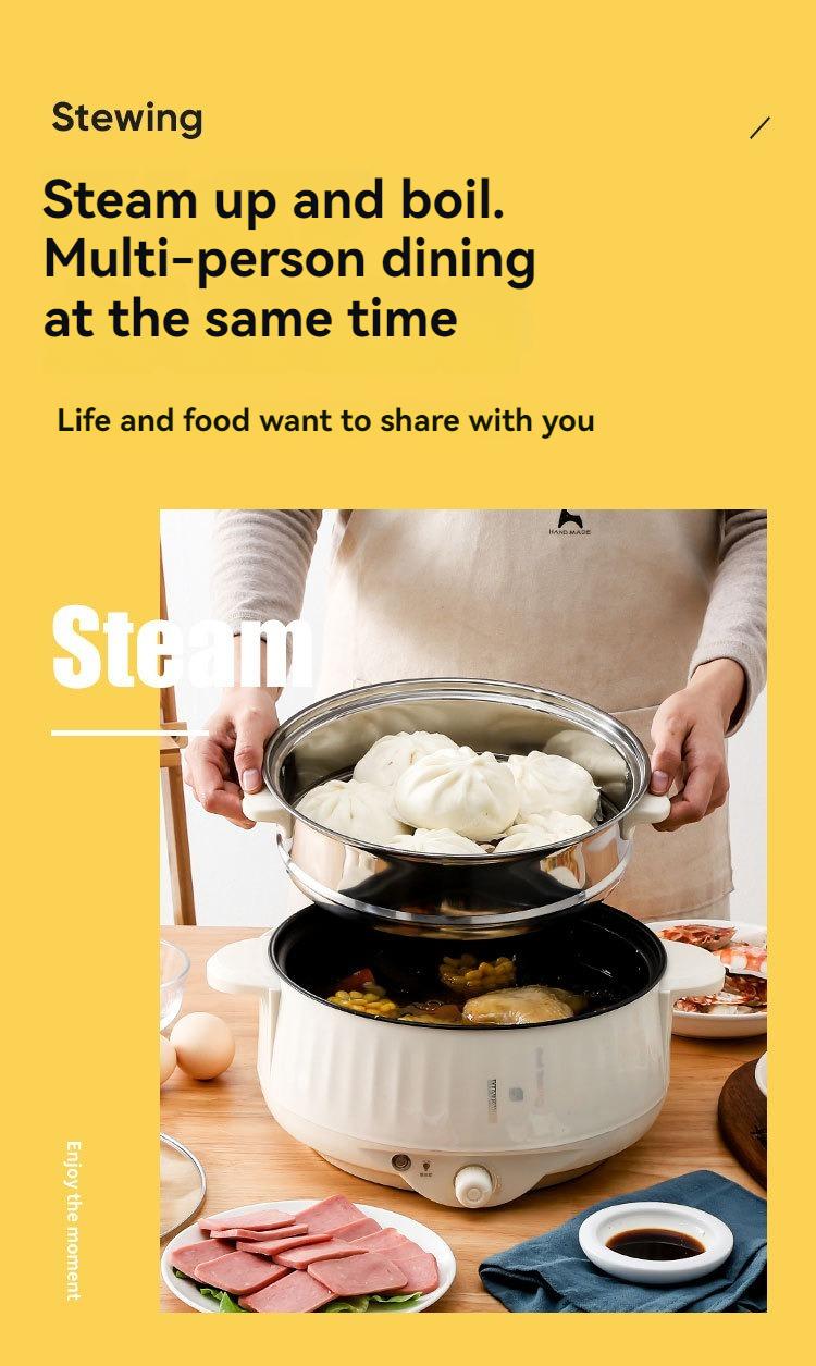 Product Introduction of Electric cooker, household electric hot pot, all-in-one electric hot pot, multi-function electric cooker, electric frying pan, student dormitory, electric steamer 8