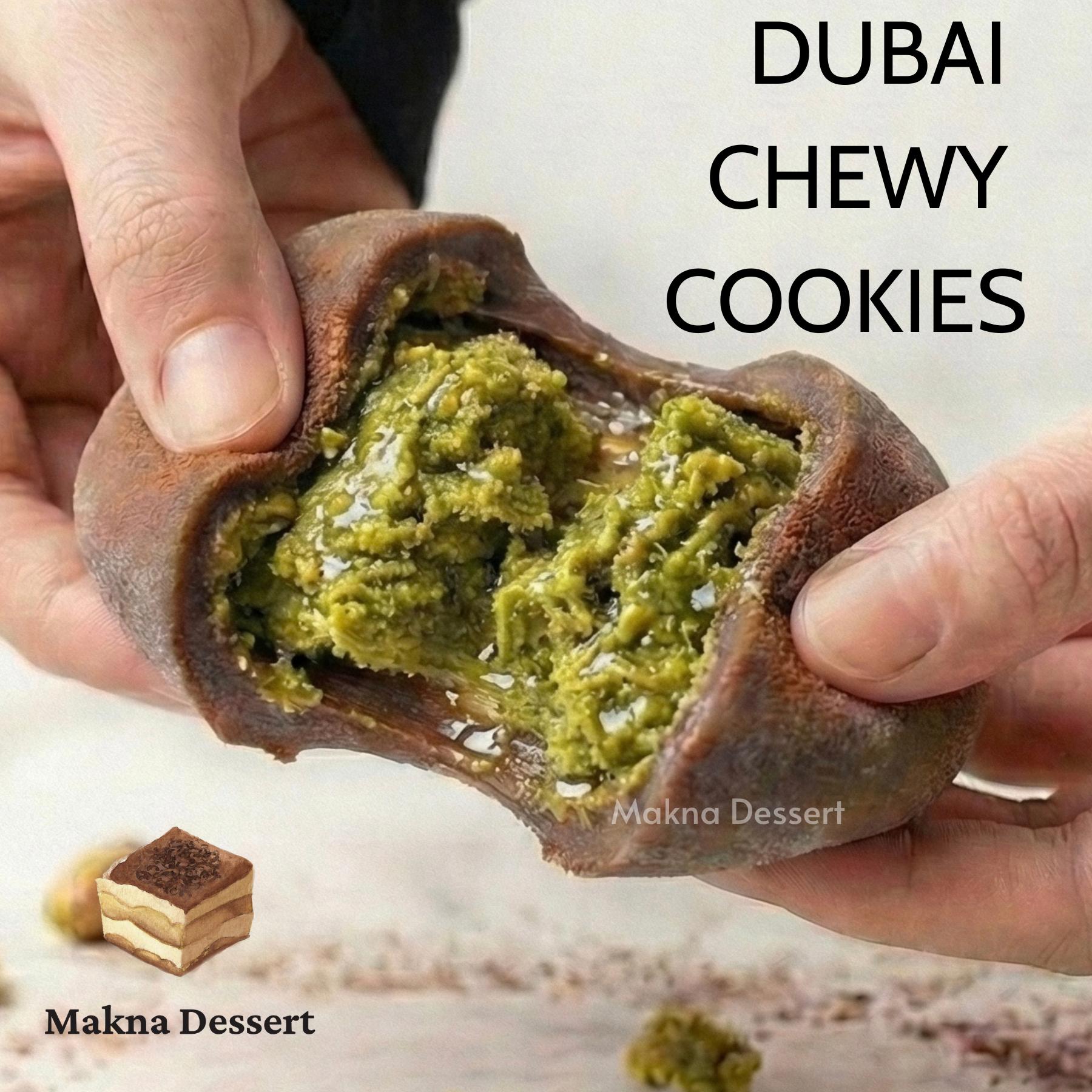 Makna Dessert Dubai Chewy Cookies Rasa Pistachio Cokelat Tekstur Kenyal Di Luar Crunchy Di Dalam Ideal untuk Camilan Sehari-hari