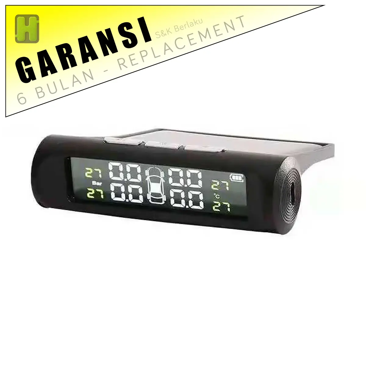 [COD] Yoelbaer Monitoring Tekanan Ban Mobil TPMS Solar Panel Power LCD Display 4 External Sensor Car Garansi 1 Tahun