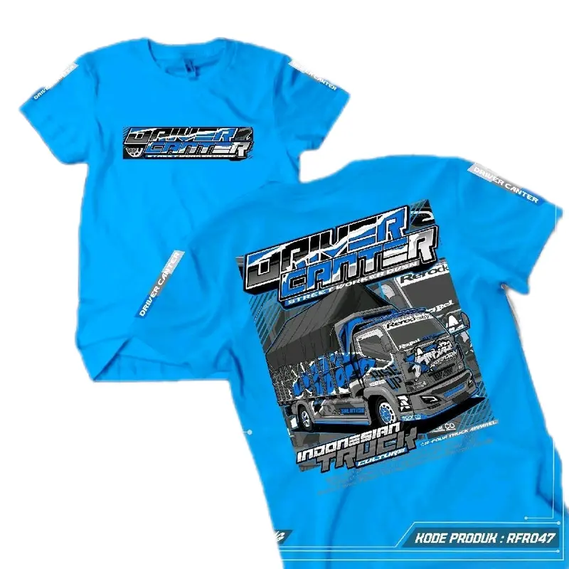 kaos truk canter rfr 47 baju truk driver canter dewasa keren  Distro Pendek Lembut Panjang Soft Standar Pria Katun Sablon Polos Navy Kain Combat Oblong Biru Orange Anime 0
