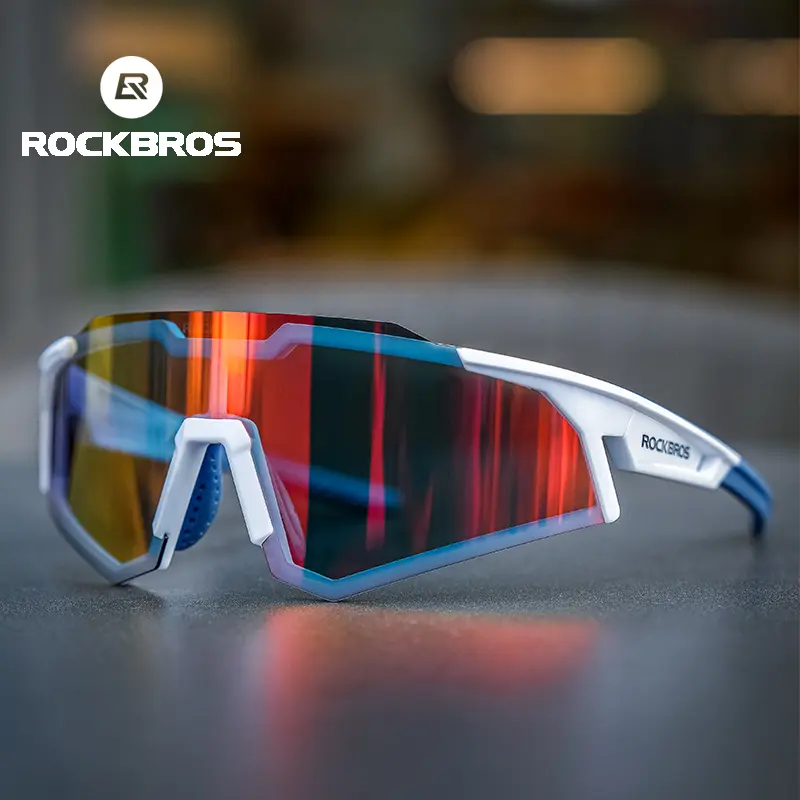 แว่นตาปั่นจักรยาน, ROCKBROS, เลนส์โพลาไรซ์โฟโตโครมิก, รองรับจมูกแบบปรับได้, เฉดสีสำหรับผู้หญิงและผู้ชาย, ป้องกันลม, เหมาะสำหรับการขี่และกีฬากลางแจ้ง, แว่นตา Sport