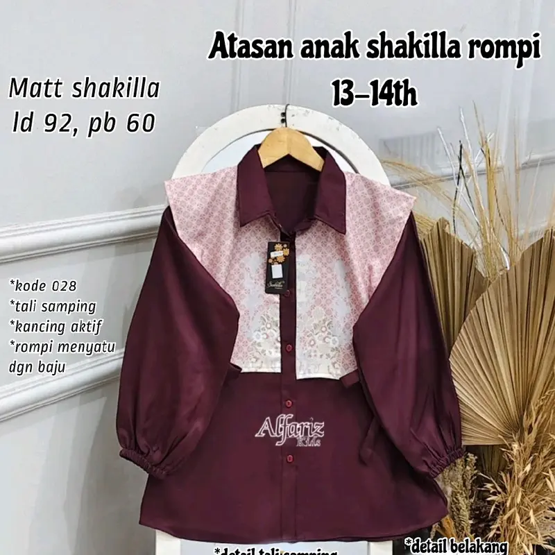 [028] Atasan Anak Shakila 7-14 tahun/ Atasan Anak Rompi 7