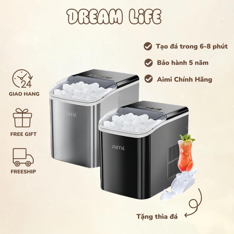 Aimi. Máy làm đá viên mini 2.2L 6 phút cho gia đình bảo hành lâu dài Tủ lạnh làm đá mini giữ nhiệt 24h