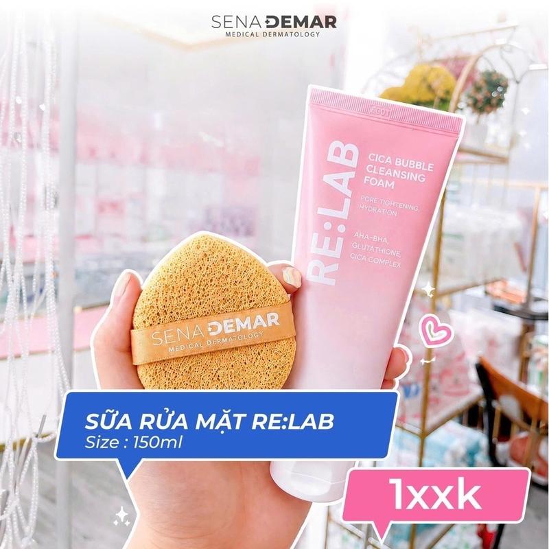 (Tặng mút) Sữa rửa mặt RE:LAB CICA BUBBLE CLEANSING FOAM giúp làm sạch bụi bẩn, cấp ẩm120ml- hạn 2028 Hàn Quốc  IS373