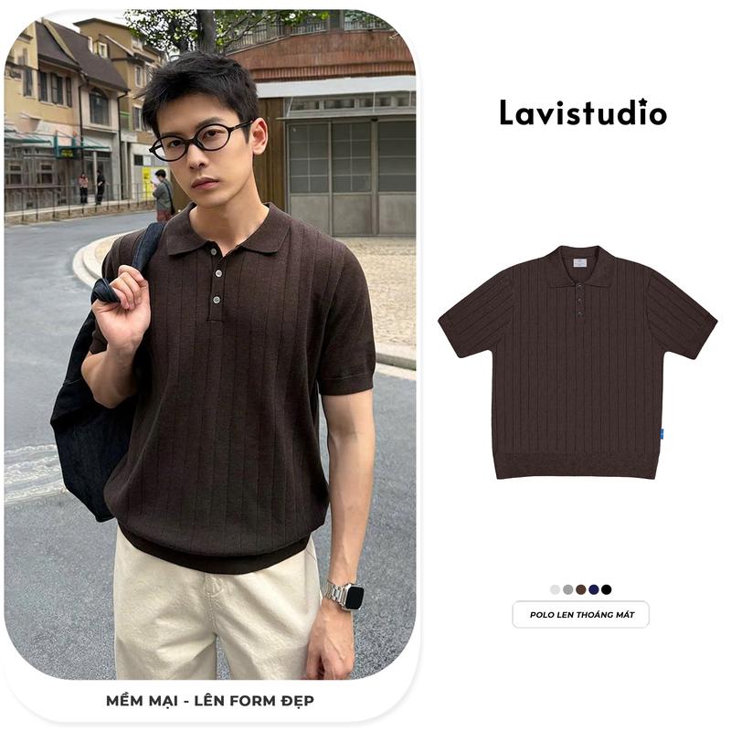 Áo Polo LEN THỎ Local Brand Lavi Studio/ STRIPES Nam Nữ Unisex