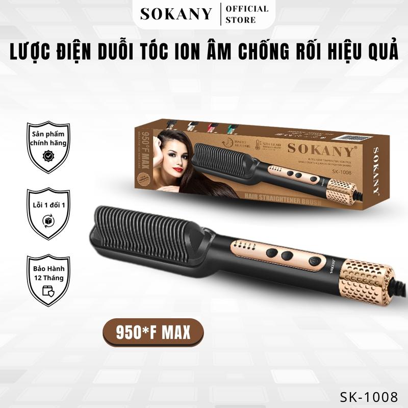  Lược chải uốn duỗi tóc SOKANY lược điện lược gió ion âm SK1008 Nữ Máy Uốn Tóc Women 