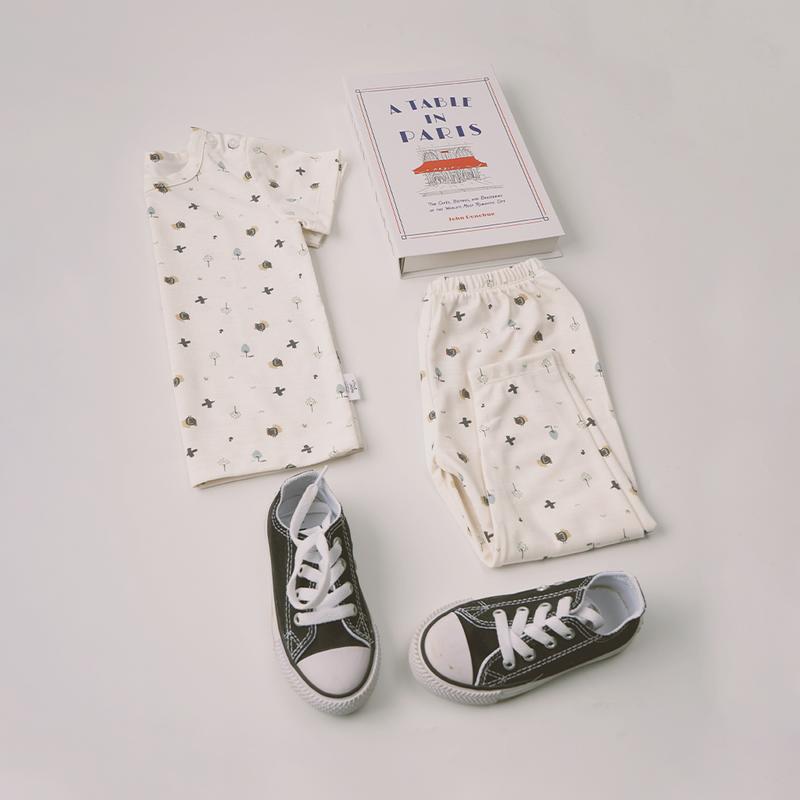Little Palmerhaus - Little Wear Attire Set (Setelan Kaos Lengan Pendek + Celana Panjang) Baju Tidur Anak 1