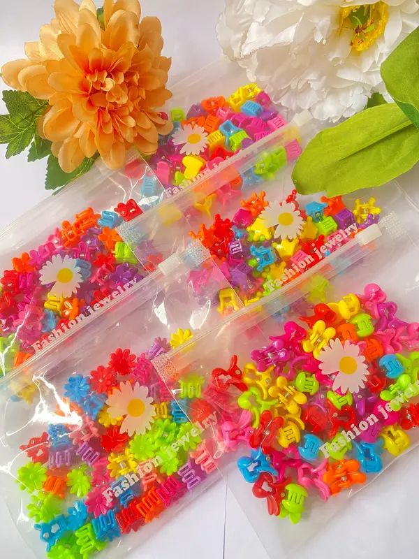 MJ-50PCS FREE POUCH JEPITAN JEPIT RAMBUT KECIL BENTUK BUNGA - AKSESORIS JEPIT RAMBUT ANAK 4