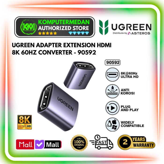 Gambar Ugreen Adapter HDMI 8K Female to Female Adapter - 90592 dari KomputerMedan OS Kota Medan Tokopedia