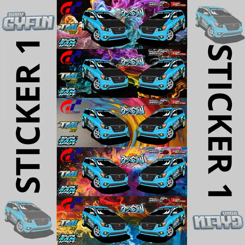 Stiker Baby Gyfin New Terbaru Mobil Biru V2 Limited terbaru 0