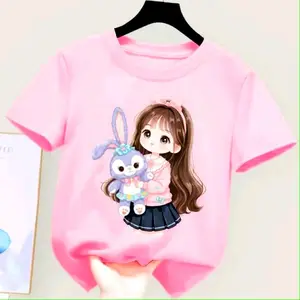 Baju Kaos atasan Anak Anak Motif Perempuan Lucu Umur 2-16  Tahun