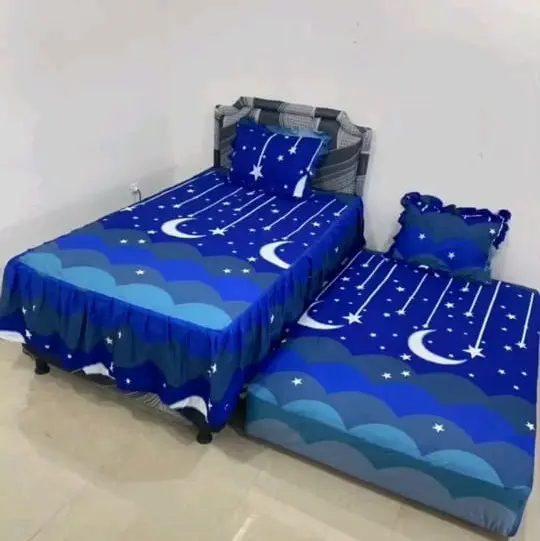 Sprei sorong homemade sprei 2 in 1 pakai rumbai katun disperse