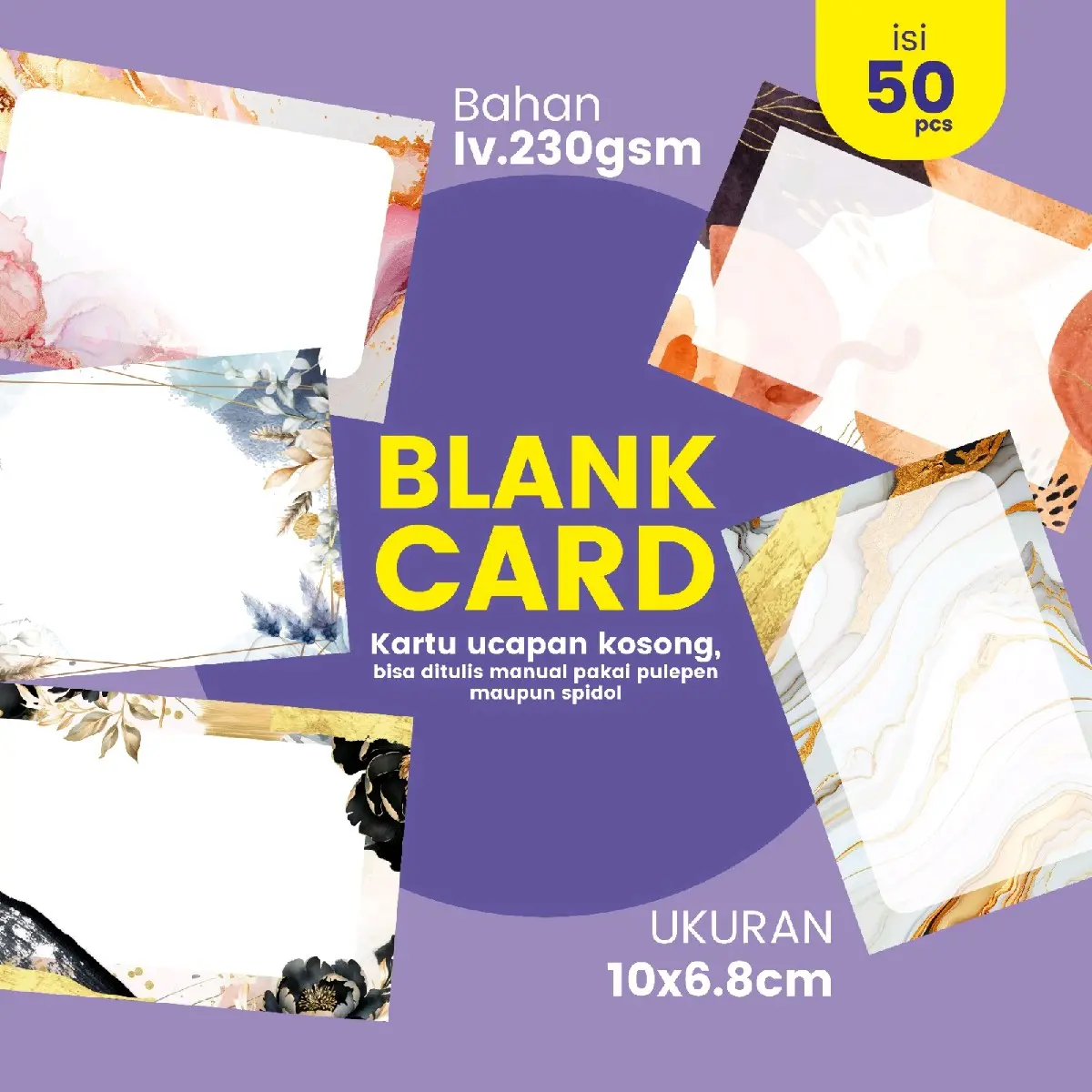 BLANK CARD ISI 50 PCS | Kartu ucapan kosong | gift card | greeting card | blank card aeshtetic card