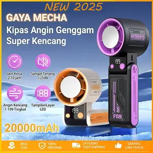 COD Kipas Kecepatan Tinggi Portabel Semikonduktor Turbo Genggam Foldable Fan Pendingin Mini Tampilan 199 Digital Led Tinggi Display Ulang