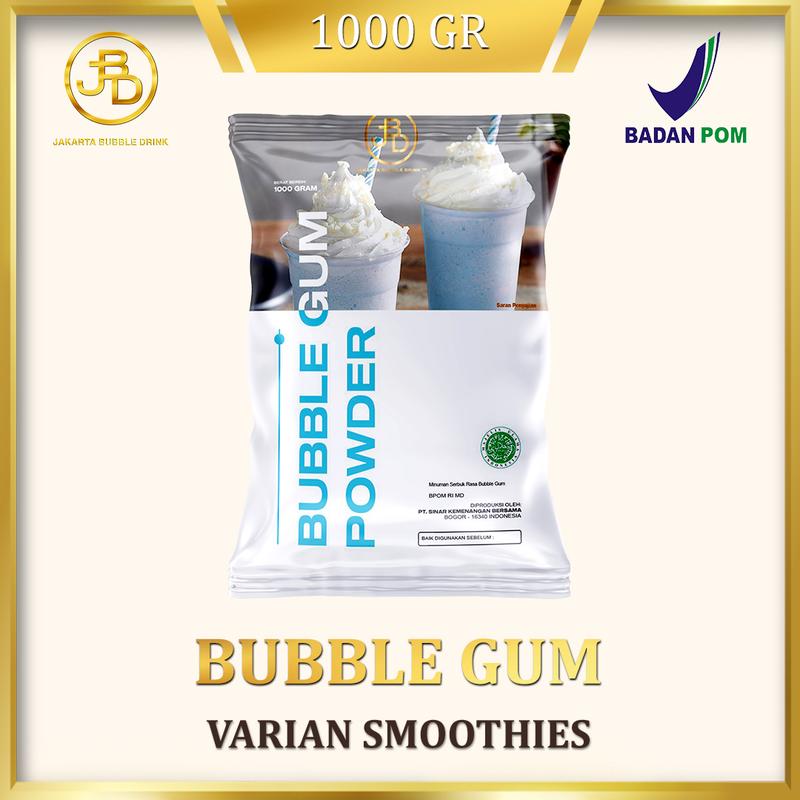 Bubuk minuman Premium Varian Smoothies Rasa Bubble Gum 1Kg || Jakarta Bubble Drink || Gula Permen Powder Susu Cincau Jelly 2