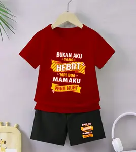 Urban Amor Setelan Anak Celana Hitam Cowok Cewek Gambar Doa Mama