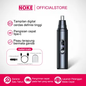 NOKE Pemotong Bulu Hidung Elektrik - Tampilan Digital Cerdas USB Portable untuk Pria & Wanita