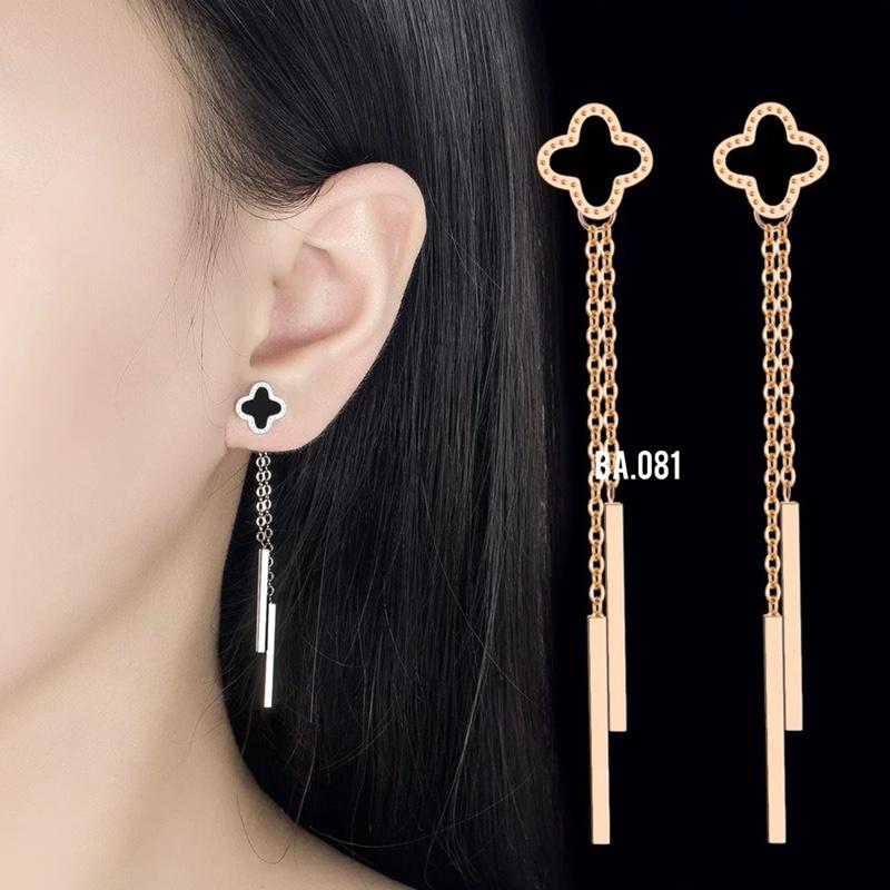 Anting Titanium Bunga Juntai Gold Kekinian Viral anti Karat Tidak Luntur Terbaru Fashion Wanita Earrings