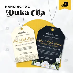 [ISI 20PCS] Hanging Tag Ucapan Tahlilan / Hang Tag Ucapan Duka Cita / Kartu Mengenang Tahlilan / Kartu Peringatan Kematian