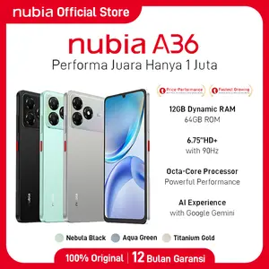 [SPECIAL CREATOR] Handphone nubia A36 ROM 64GB RAM 12GB (4+8GB) Smartphone Kamera AI 13MP Layar 6.75" 90Hz, Baterai 5000mAh Fast Charging