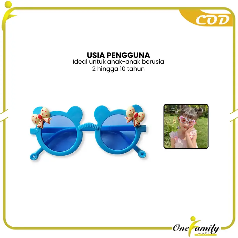 [COD] OFM C1129 Kacamata Hitam Anak Imut Anti Radiasi Sunglasses Kids 1